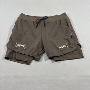 ASRV Train-Lite Short Mens 2-1 Brown Conditioning Liner DSG-0222 Athleisure Sz L